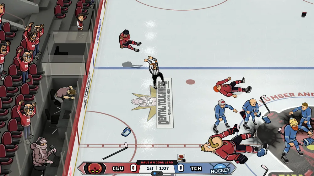A referee sending a player to the penalty box