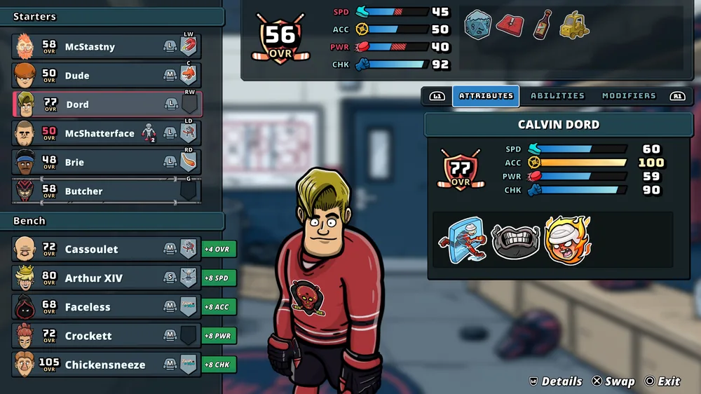 Lineup Screen