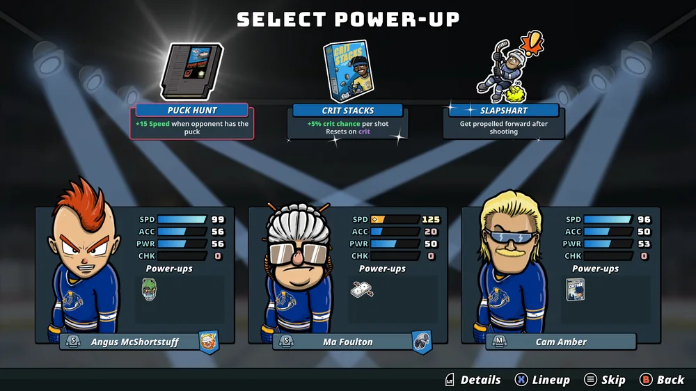 Selecting a power-up